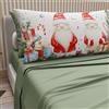 PETTI Artigiani Italiani - Lenzuola in Cotone con Federe in Stampa Digitale di Natale, Lenzuola Natalizie Una Piazza e Mezza Francese, Completo Letto Natalizio, Xmas 6 Verde, 100% Made in Italy