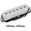 FLEOR Pickup Alnico 5 Pickup bobina singola al manico della chitarra Palo piatto per chitarra elettrica ST SQ, bianco