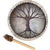Msiud Tamburo Sciamanico, Da Stadio Con Manico Di Sciamanico Fatto A Mano Racchetta Per Rituali Sciamanici E Meditazione Alchimia Sciamanica Pelle Pecora Strumento Rotondo Vintage (25cm Tree)