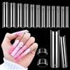 Adonafy 504 Pezzi Unghie Finte Trasparenti: Extra Lunghe Tip Unghie - XXL Curva a C Nail Tips - Semicoperte Acrilico Unghie Finte per Salone