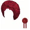 Heanvmyss Cuffia in Raso di Seta,Cofano per Capelli per Dormire,Hair Bonnet for Sleeping,Cuffia Capelli Ricci Regolabile,Berretto con Morbide Fasce Elastiche per Donne Ragazze Cura dei Capelli(Rosso)
