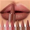 HQDA Set di 6 rossetti e matita labbra sfumati 2 in 1, rossetto vellutato effetto ombré, mini set di trucco labbra impermeabile e anti-sbavature