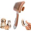 CareCooo Spazzola Autopulente per Gatti e Cani, Cardatore per Sottopelo Pelo Lungo e Corto, Pettine Toelettatura con Punte Arrotondate in Acciaio Inox (S)
