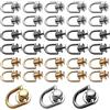 LZYDKH 30 rivetti in pelle a D, rivetti ad anello, borchie in ottone, rivetti a vite, in pelle, 8 mm, con anello, borchie per il fai da te (oro, argento, nero)
