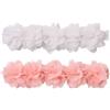 WeddHuis Fascia per Capelli Bambina 2 Pezzi Fiore Principessa Accessori per Capelli Neonata e Bambini (Bianco, Rosa)