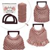 WEBEEDY Kit per Borsa Macramè Fai da Te per Adulti Principianti Kit per Borsa a Mano Macramè per Donne/Ragazze Borsa a Mano Macramè con Manico in Legno Kit di Forniture per Artigianato per