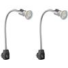 ledscom.de Lampada da tavolo con 2 prese LESCH, collo di cigno, cromata/nera, con LED GU10 incluso (bianco caldo, 7,6 W, 1103 lm, 33°)
