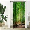 Xiaoterna Tenda da doccia primavera Paesaggio della natura Paesaggio 3D Tenda da bagno Foresta decidua Tenda da doccia foresta tropicale Tessuto impermeabile lavabile in lavatrice 90x180cm