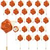 QUARKZMAN 24pz Rosa Arancione Corpetto di Fiori Artificiali Asole Tasca Boutonniere Spilla per Cerimonia Nozze Anniversario Ballo Formale Cena Festa