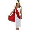I LOVE FANCY DRESS LTD Costume da dea greca/romana per bambine, composto da vestito con fascia rossa e copricapo, 4-14 anni
