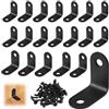 Jinsion 20 Pezzi Squadrette Angolari,30 × 30mm Staffe Angolari in Acciaio Inox,Squadrette Angolar a Forma di L con Viti,Angolari Metallo per Legno,Staffe a L 90° per Tavoli,Sedie,Staffa,Mobili in Legno,Nero