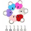 Haohai 6 piccoli lucchetti in metallo, mini serrature a cuore con chiavi, mini serratura a cuore per il diario dei bagagli (colori)