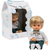 Cicciobello - Elegance Bambola Soft Alta 30 Cm, Doll Vestita Con Pantatalone E Felpa Bianca Con Colletto Camicia E Immagine Orsetto, Gioco Educativo Per Bambini 2+, Pile Non Necessarie