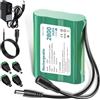 Mspalocell Batteria 12V Litio DAB Radio 12.6V 2800mAh Batteria con adattatore linea collegamento caricabatterie connettore, per soundbok, fari posteriori, illuminazione, stagepiano, sonar