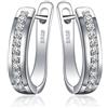 JewelryPalace Eternità Cubic Zirconia Matrimonio Huggie Orecchini a Cerchio Canale Set 925 Sterling Argento