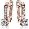 JewelryPalace 1ct Hoop Orecchini Donna Argento 925 con Cubica Zirconia, Huggie Piccoli a Cerchio in Tre Ori con Pietra a Taglio Rotondo - Set Gioielli