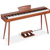 CAHAYA Pianoforte Digitale 88 Tasti - Piano Elettrico a Grandezza Naturale con Tasti Pesati, Corpo in Legno, 380 Suoni, Triplo Pedale per Principianti, Supporta USB-MIDI