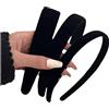 Heanvmyss Cerchietti per Capelli,3 Pezzi Cerchietti in Velluto Nero,Solidi Semplici Vintage Cerchietto Imbottito,Stile Retrò Fasce Rigide Larghe per Donne e Ragazze(1,5cm 2cm 3cm)