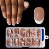 ZAHRVIA French Press On Nails - ZAHRVIA Tips Corte Rotonde a Copertura Totale per Unghie in Gel - 120 Pezzi Set di Tips per Unghie Finte in Acrilico, Unghie Incollate Marroni (Arc Round French - Nude Scuro)