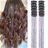 BDGYCK Tinsel Extension Capelli con clip, 12 Pezzi Ciocche per Capelli con Glitter Colorati, extension glitter per donne e ragazze, ciocche colorate, feste, per matrimoni, festival, Multicolore 50 cm