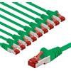goobay 66014 Cavo di rete CAT6 in set/cavo patch schermato S/FTP/CU Ethernet, PiMF, LSZH/Cat 6, 10 Gbit/verde/10 x 2 m