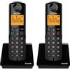 ALCATEL S280 Duo - Telefono Fisso Cordless DECT - Design Compatto - Grande Display Retroilluminato - Vivavoce - Funzione Blocco Chiamate - Rubrica da 50 Contatti - 2 Portatili - Nero