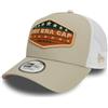 New Era Berretto da Camionista Regolabile Snapback Toppa Visiera Curva Maglia Cappello Beige Bianco