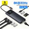 Baseus USB C HUB Dual HDMI 8K 4K Adattatore 10-in-1 USB 3.2 10Gbps Splitter con RJ45 SD TF Tipo C PD 100W per MacBook Pro Air HUB