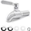 sinzau Rubinetto di Ricambio per Erogatore di Acqua in Acciaio Inossidabile 304, di Bevande per Fontanella per Succhi di Contenitore di Vetro per Fusti di Birra, 16 mm