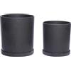 HÜBSCH - Vaso per fiori Podium - Nero - Polvere di pietra