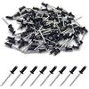 BESTYCHAO 100 pezzi rivetti ciechi in alluminio 4 mm x 10 mm, rivetti pop rivetti aperti, confezione da 100 - nero