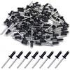 BESTYCHAO 100 pezzi rivetti ciechi in alluminio 4.8 mm x 12.7 mm, rivetti pop rivetti aperti, confezione da 100 - Nero
