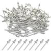 BESTYCHAO 100 pezzi Rivetto cieco in alluminio 4 mm x 8 mm, rivetto a testa aperta, confezione da 100 (Argento)
