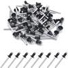 BESTYCHAO 100 pezzi rivetti ciechi in alluminio 4,8 mm x 8 mm, rivetti pop rivetti aperti, confezione da 100 - nero