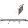 Easycomfort Lettino Prendisole Pieghevole con Schienale Reclinabile e Cuscino, 182x56x24.5 cm, Marrone e Argento