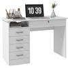 EasyComfort Scrivania Moderna con 5 Cassetti e Scomparto Aperto con Serratura e 2 Chiavi, 110x50x76cm, Bianco