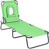 Easycomfort Sdraio Pieghevole con Foro per Viso e Cuscini, in Acciaio e Tessuto Oxford