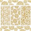 WANDIC 3 fogli adesivi trasferibili con motivo floreale dorato, impermeabili, per mobili, artigianato, decorazioni per fai da te, album fotografici, 15 x 30 cm