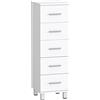 HOMCOM Cassettiera a 5 Cassetti per Camera da Letto e Soggiorno in Legno FSC, 30x30x95 cm, Bianco | Aosom Italy