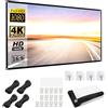 NCCHDZSW Proiettore di tela da 60 pollici Hanging su entrambi i lati 16:9 HD 4K Projector Screen Portatile Proiettore Tela Adatto per Casa Ufficio Scuola e All'aperto