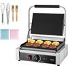 VEVOR Griglia Elettrico per Panini 2200W, Piastra per Panini con Piastra Smaltata Piatta da 34,2x23,5 cm, Piastra per Sandwich in Acciaio Inox, Maniglia Controllo della Temperatura