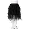 tanzdunsje Gonne Tutu Gonna in Tulle per Ragazze Gonne Gonna da Ballo Irregolare Tutu Bambini Adolescenti Adulti per Costume da Festa Principessa (L, Nero)