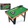 Teorema Giocattoli, Biliardo da Casa, Mini Tavolo da Biliardo Classico con Vere Palle e Stecche in Legno, Gioco per Bambini, Ragazzi e Adulti, Completo di Accessori (77x62x40 cm)