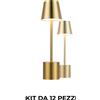 Pyramidea Kit 12 Lampade da Tavolo Colore Gold LRP11G