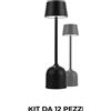 Pyramidea Kit 12 Lampade da Tavolo Colore Nero LRP10N