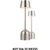 Pyramidea Kit 12 Lampade da Tavolo Colore Silver LRP10S