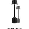 Pyramidea Kit 2 Lampade da Tavolo Colore Nero LRP10N