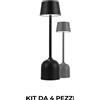 Pyramidea Kit 4 Lampade da Tavolo Colore Nero LRP10N