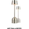 Pyramidea Kit 4 Lampade da Tavolo Colore Silver LRP10S