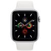 Apple Watch Series 5 (2019) | 44 mm | Alluminio | GPS | argento | Cinturino Sport bianco